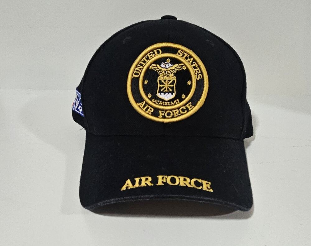 United States Air Force USA Adjustable Baseball Hat Black One Size Cap